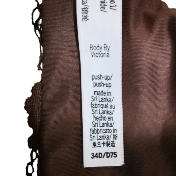 Victoria’s Secret Body by Victoria Push-Up Lace Bra Brown VS Push-Up Bra 34D - Picture 7 of 7